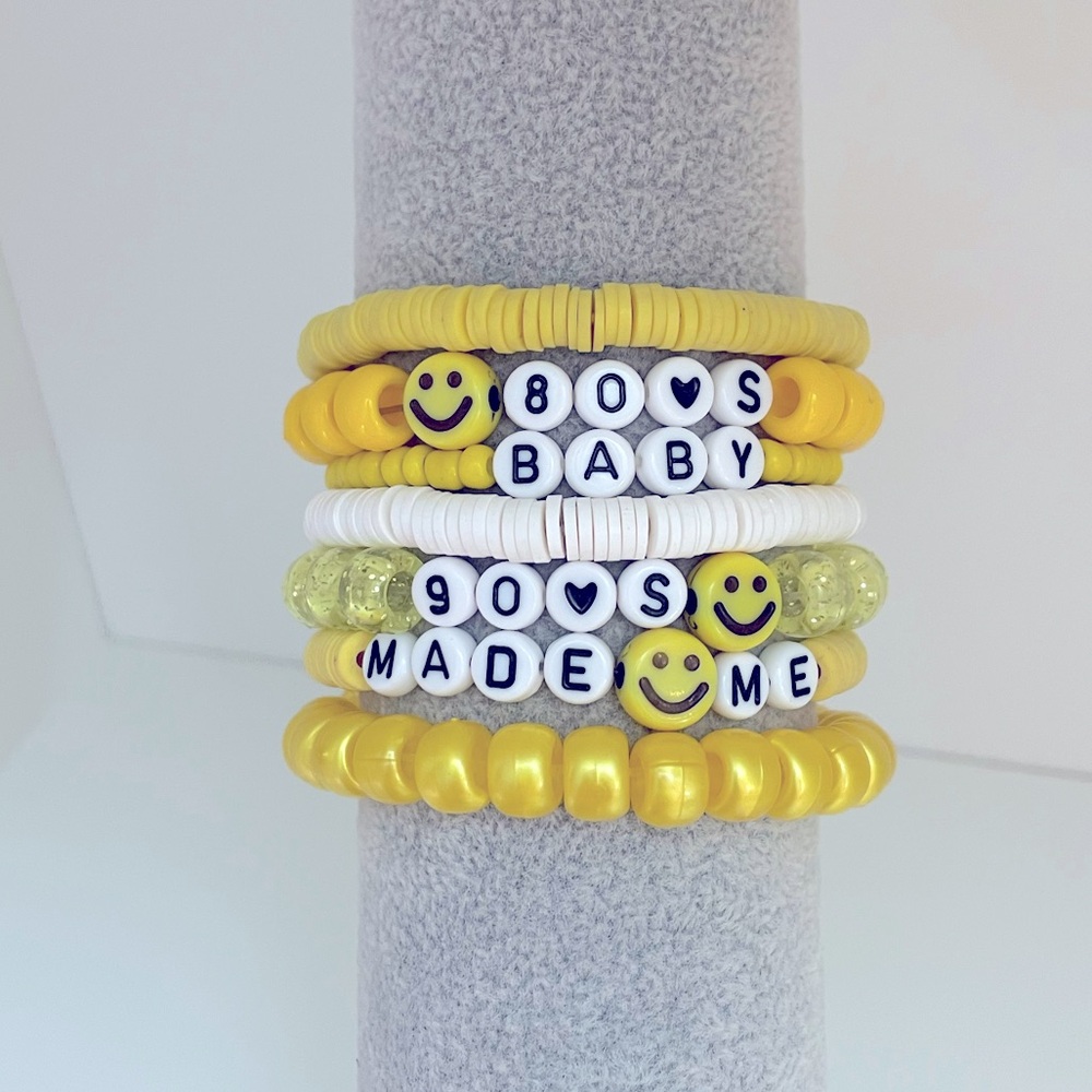 Handmade Bracelet Stack - 80’s Baby, 90’s Made Me Cute Custom